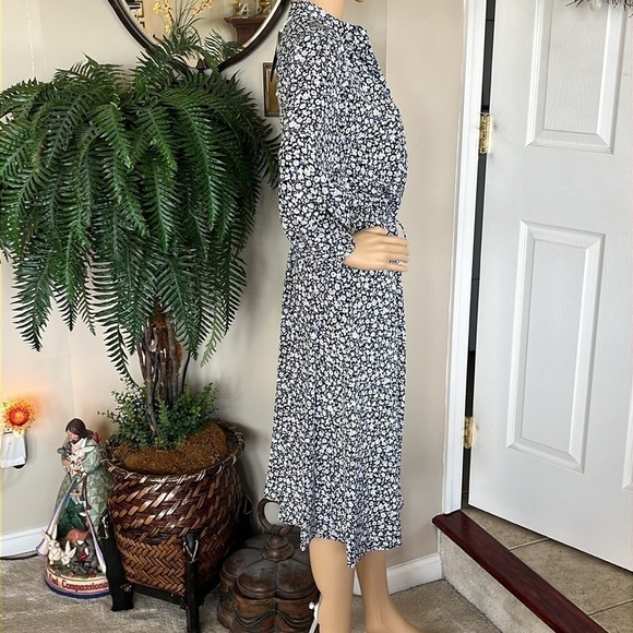 Brand New Lauren Ralph Lauren Paisley Floral 3/4 Sleeve Button Up Collared Dress - Picture 4 of 13